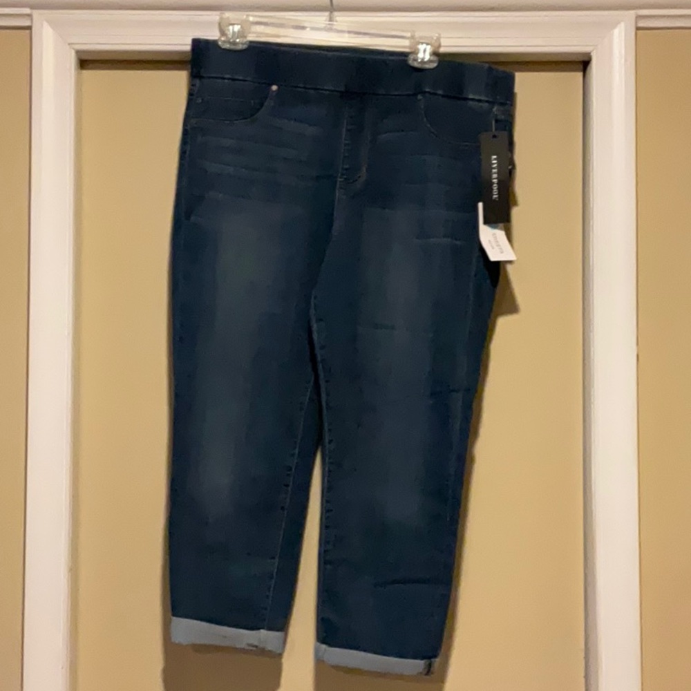 NWT Liverpool Mirabella Capri Skinny jean Lanier mid color
